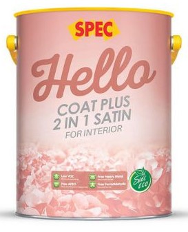 Sơn nội thất SPEC HELLO COAT PLUS 2 IN 1 SATIN FOR INTERIOR